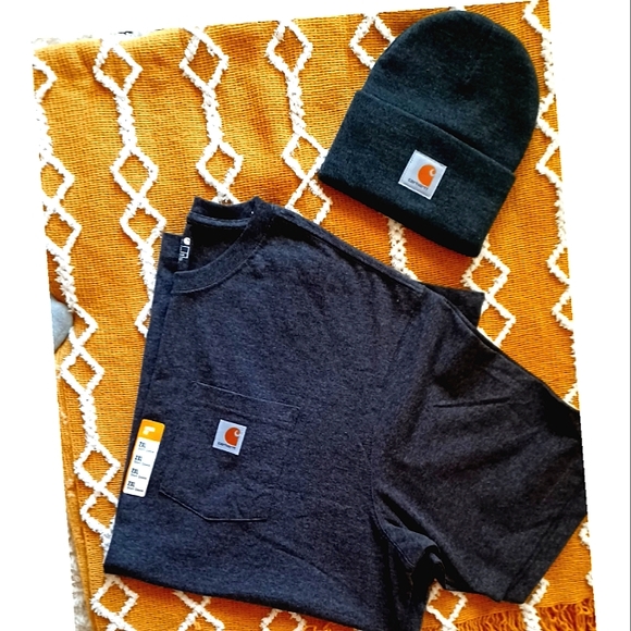 NWT* CARHARTT BEANIE/SKULLY & HEAVYWEIGHT 2X TSHIRT! - Picture 2 of 4